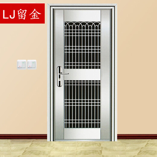 Gold retention 304 stainless steel hollow entry door with window single opening double opening double opening ventilation glass door installed in Shanghai area ordinary 304 unit price per square meter