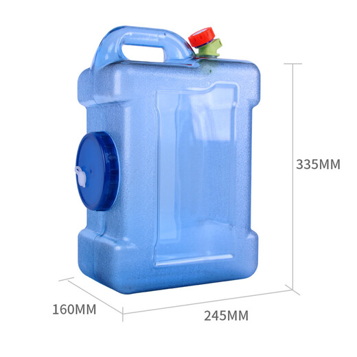 Baijie pure water bucket outdoor bucket with faucet large diameter water storage bucket self-driving tour portable outdoor drinking water bucket square style 12L (with faucet)