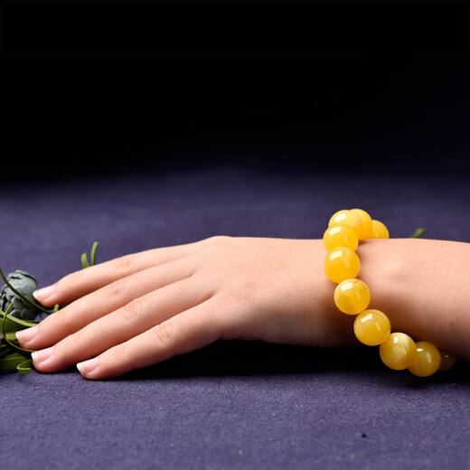 OUCERNY White Flower Nectar Bracelet Unoptimized Full Honey Round Beads Beeswax Amber Men's and Women's Bracelet Baltic Sea 11mm+ Randomly selected for delivery