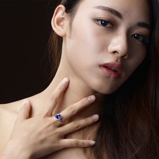 Millais Jewelry Tanzanite Ring 18k gold set with diamond oval tanzanite blue gemstone women's ring for birthday gift 3.21 carats 5A grade ring size can be customized