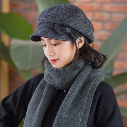 677888 Hat Women's Autumn and Winter Fashionable Western Beret Octagonal Hat Retro Style Korean Style Winter British Style Simple and Versatile