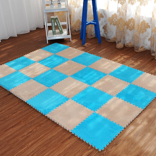 Zhonghong foam puzzle carpet covers the whole tatami bedroom, children's game mat, suede splicing carpet, EVA can be cut and customized, princess large area single piece, blue 31*31CM, small piece, single color