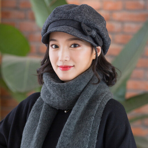 677888 Hat Women's Autumn and Winter Fashionable Western Beret Octagonal Hat Retro Style Korean Style Winter British Style Simple and Versatile