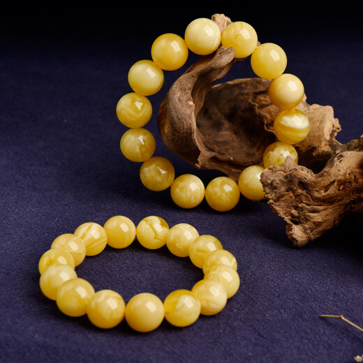 OUCERNY White Flower Nectar Bracelet Unoptimized Full Honey Round Beads Beeswax Amber Men's and Women's Bracelet Baltic Sea 11mm+ Randomly selected for delivery