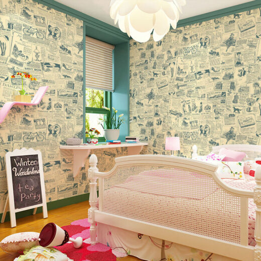 Sitoo self-adhesive thickened waterproof PVC decorative stickers directly attached to bedroom dormitory furniture wall renovation stickers 45 cm wide * 10 meters long 3006 nostalgic poster