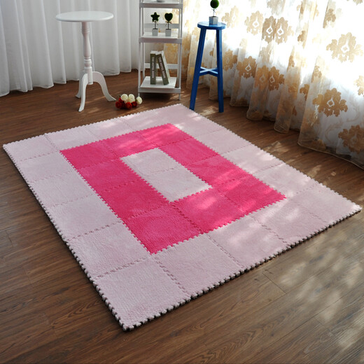 Zhonghong foam puzzle carpet covers the whole tatami bedroom, children's game blanket, suede splicing carpet, EVA can be cut and customized, princess large area single piece, rose red 31*31CM, small piece, single color