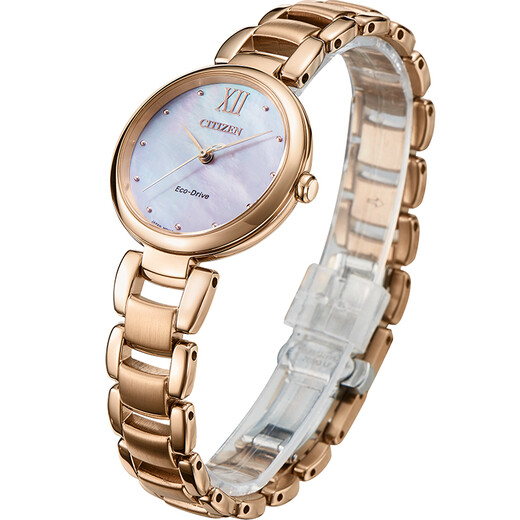 CITIZEN watch women's Japanese and Korean watch L series light kinetic energy mother-of-pearl disc steel belt fashion gift for girlfriend EM0533-82Y