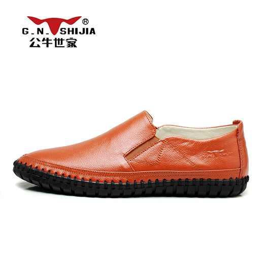 Bull Shijia G.N.Shi Jia casual shoes men's slip-on cowhide leather shoes men 888278 brown 44