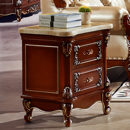 Mengmeisxuan Möbel American Marmor TV -Schrank Kombination Set natürliche Beige Steinoberfläche Europäischer Massivholz Aufbewahrungsschrank Wohnzimmer Bodenschrank 698 2.0m Fernsehschrank