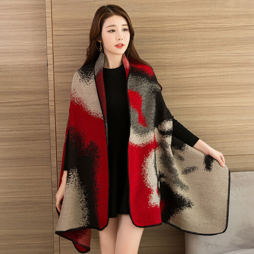 Shanghai Story Scarf Women's Autumn and Winter Warm Thickened Long Korean Style Fashion Air Conditioning Shawl Scarf Gift Box Ink Star Khaki Red