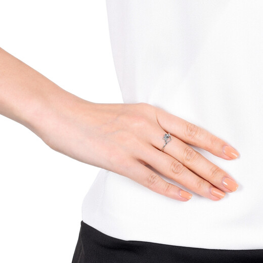 Chow Sang Sang Pt950 colorful platinum ring platinum open ring for women 70648R priced at 2.16 grams (including labor cost 300 yuan)