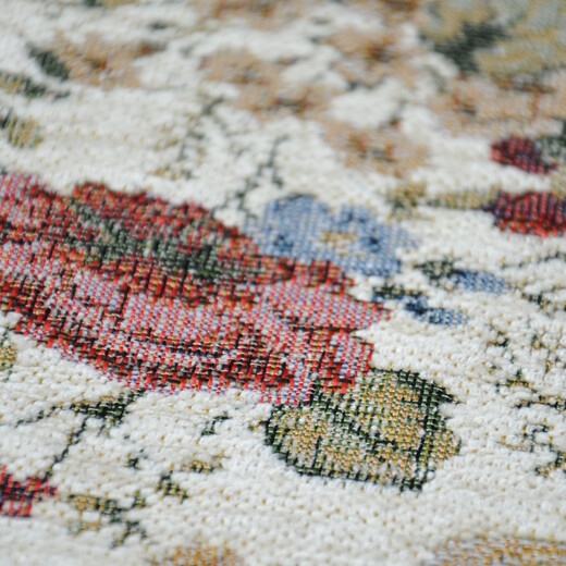 Zhonghong European pastoral chenille jacquard door mat entry entrance floor mat washable and machine washable wear-resistant blended woven computer chair mat foot mat non-slip floor mat entrance door Mediterranean beige 40*60CM