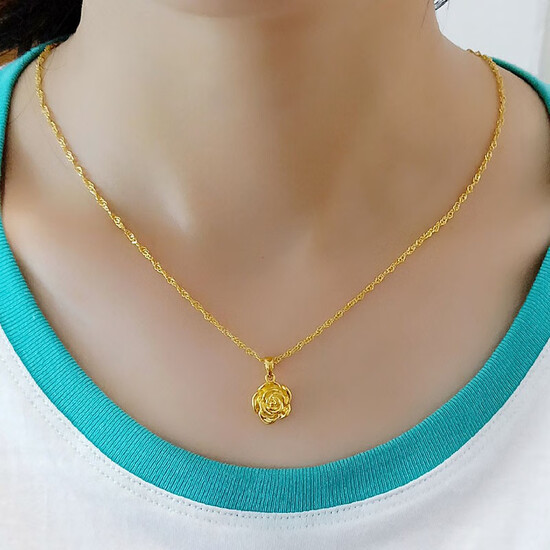 Thousand Shadows Jewelry Gold Necklace Pendant 9999 Pure Rose Flower Children S - Single Pendant Gold Necklace Thousand Shadows Jewelry Gold Necklace Pendant 9999 Pure Rose Flower Children S - Single Pendant Gold Necklace