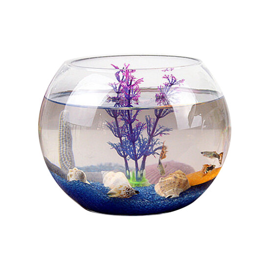 Ranfeng Round Glass Small Fish Tank Living Room Desk Fish Tank