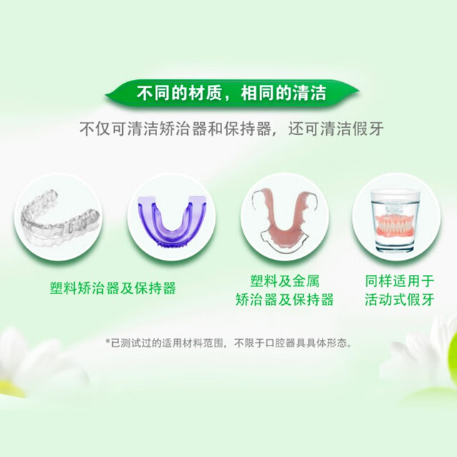Baoli Cleaning Denture Cleaning Tablets 60 Tablets Full Half-Odd Effervescent Cleaning and Orthodontics Invisible Braces, New and Old Packaging Randomly