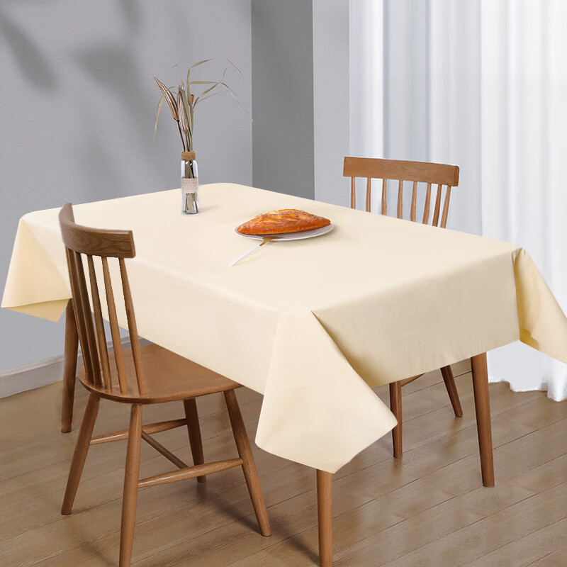 Beyou disposable tablecloth stone cloth disposable tablecloth rectangular waterproof and oil-proof thickened hotel dining room commercial delivery versatile light yellow 1.2x1.8 meters 10 sheets stack