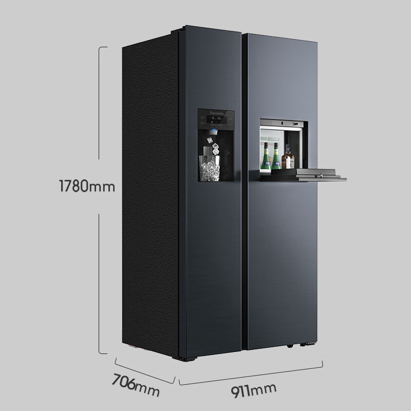 Damini 572 liter double door refrigerator fully automatic ice making double door air-cooled frost-free household large capacity embedded household box inverter refrigerator double open refrigerator 572 liter built-in water tank + first level + fresh food for a week + beauty magic box + silver ion