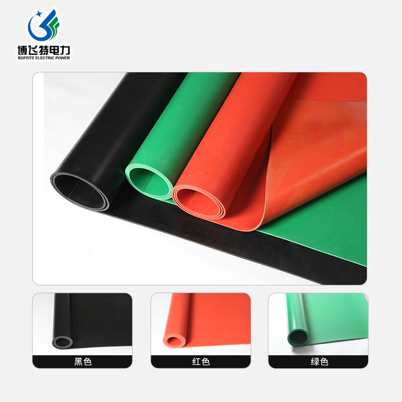 Perfect power insulating rubber pad rubber sheet high voltage withstand voltage 35KV electric room insulation floor mat insulation carpet rubber insulation mat black green red 10/12mm rubber skin environmentally friendly green 1*1m thick 3mm withstand voltage 5kv