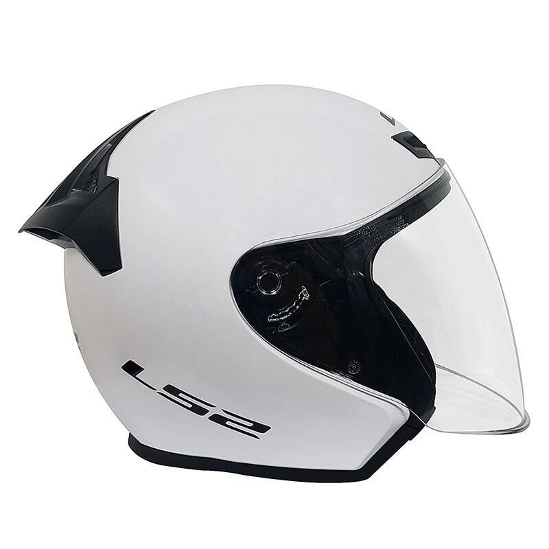 LS2 new motorcycle helmet quarter helmet electric moped four seasons large tail large size men and women half helmet OF608 flash white 3XL (recommended 61-62CM)