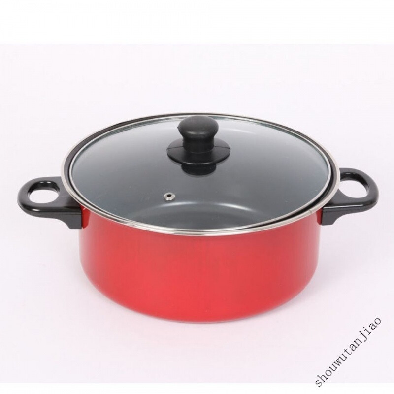 Zhenzao kitchen pot set Nian Nian red pot set non-stick three-piece kitchen gift pot set will be sold and purchased. The whole set has a color box