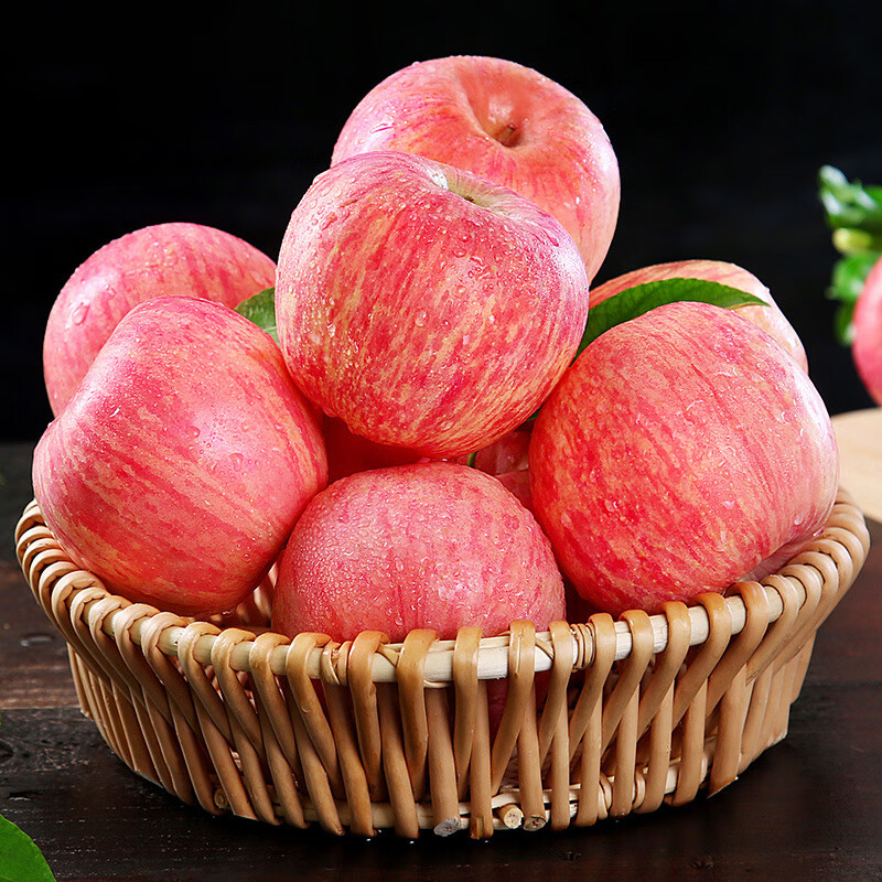 Jingdida Yantai Red Fuji apple net weight 9 catties single fruit 80mm + fresh fruit New Year's Day fruit source direct shipping free shipping