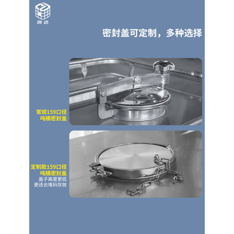 No free shipping 304 stainless steel ton barrel 1000 liter explosion-proof ton barrel square one ton 316 stainless steel food grade oil barrel new 1000L ton barrel standard model (white)