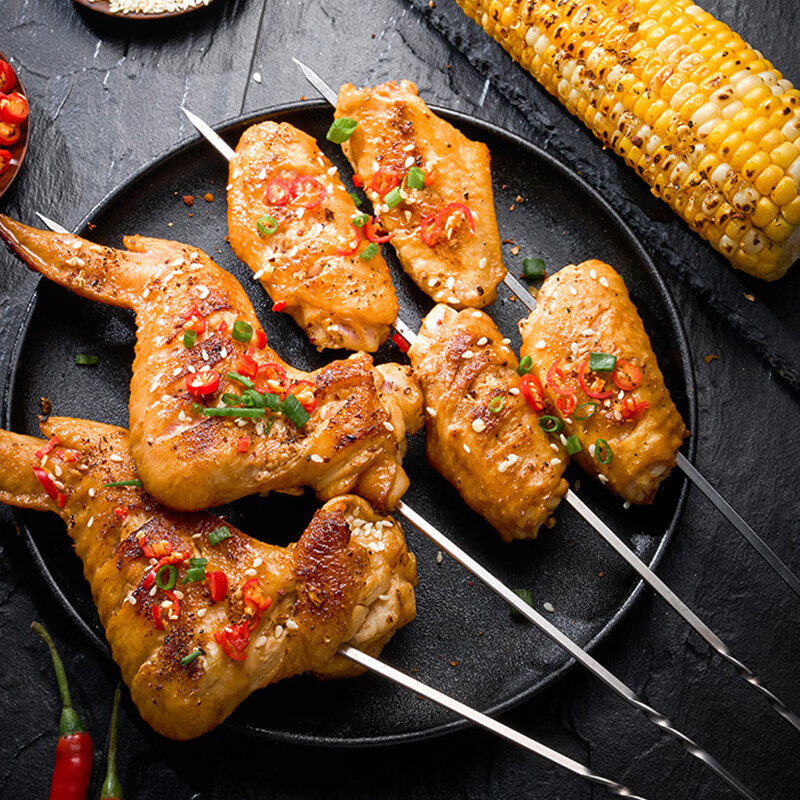 Xingfang disposable skewers barbecue skewers mutton skewers stainless steel skewers BBQ 27.5cm*2.2mm 50 pieces