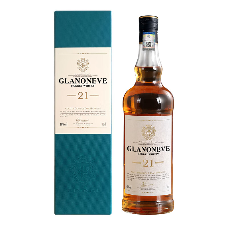 GLANONEVE Barrel Whiskey 21 Years Old British Imported Wine Double Barrel 40 Degree Gift Box 700ML