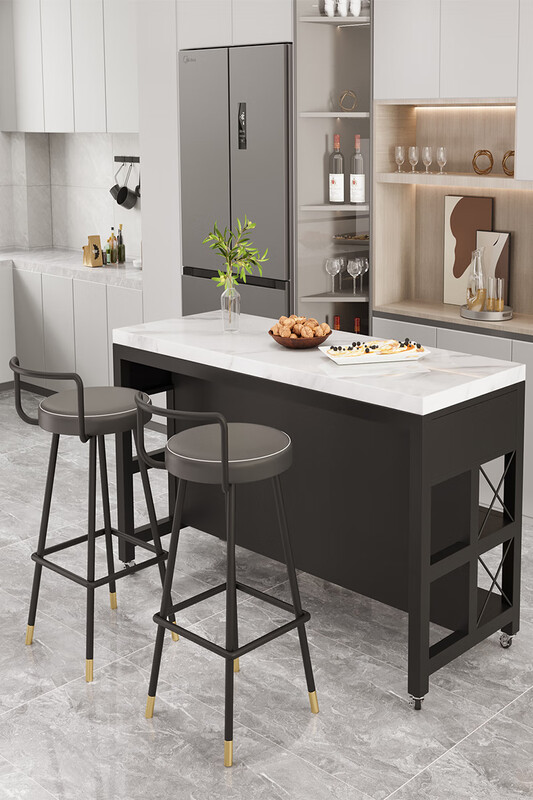 Longyao deer slate sideboard marble island table open kitchen dining table removable workbench cooking table marble countertop 60*50*85cm without drawer