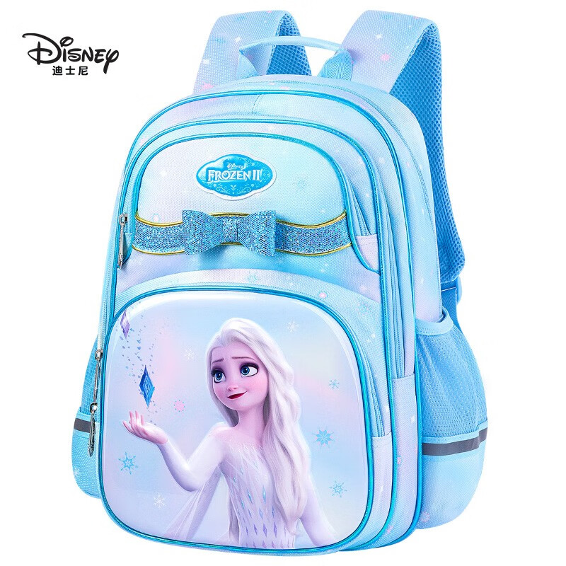 Disney school bag primary school student spine protection children's school bag 1-3 grade school bag high-looking and burden-reducing school bag large capacity water-repellent Elsa