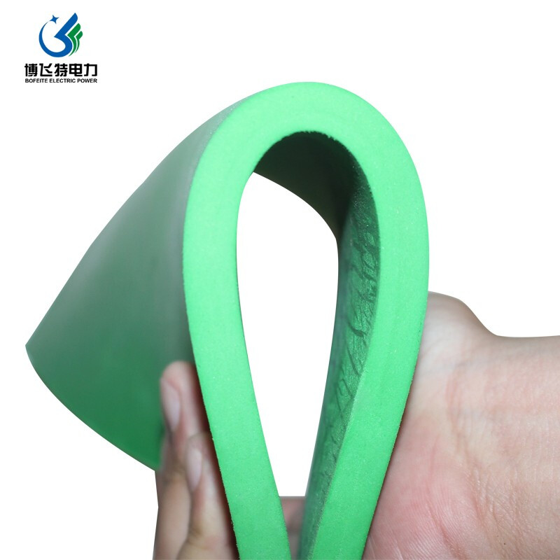Perfect power insulating rubber pad rubber sheet high voltage withstand voltage 35KV electric room insulation floor mat insulation carpet rubber insulation mat black green red 10/12mm rubber skin environmentally friendly green 1*1m thick 3mm withstand voltage 5kv