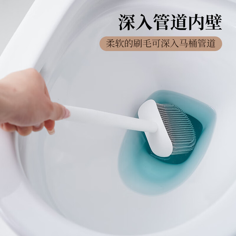 Zigman toilet brush set silicone punch-free cleaning brush long-handled bathroom toilet brush without dead corners to clean the toilet artifact