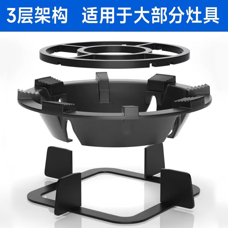 Suitable for boss gas stoves, fire gathering windshield, gas stove energy-saving ring, stove top, household anti-slip bracket, milk pot holder, 5-claw universal model, 1 pack - double anti-slip