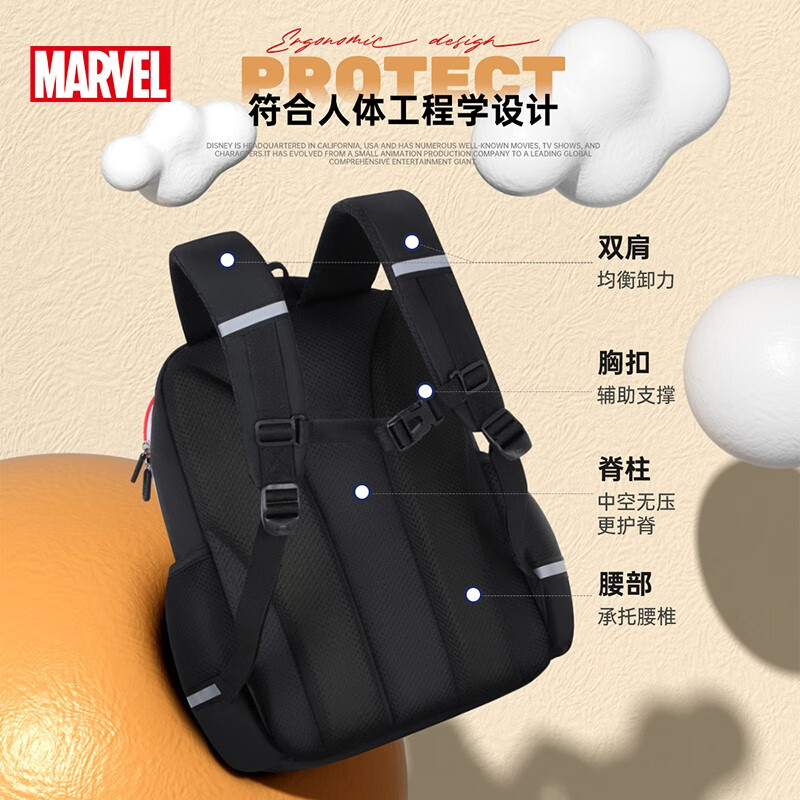 Disney schoolbags, primary school children's schoolbags, 1-3 grade schoolbags, large-capacity burden-reducing schoolbags, high-looking backpacks for boys and girls, US team
