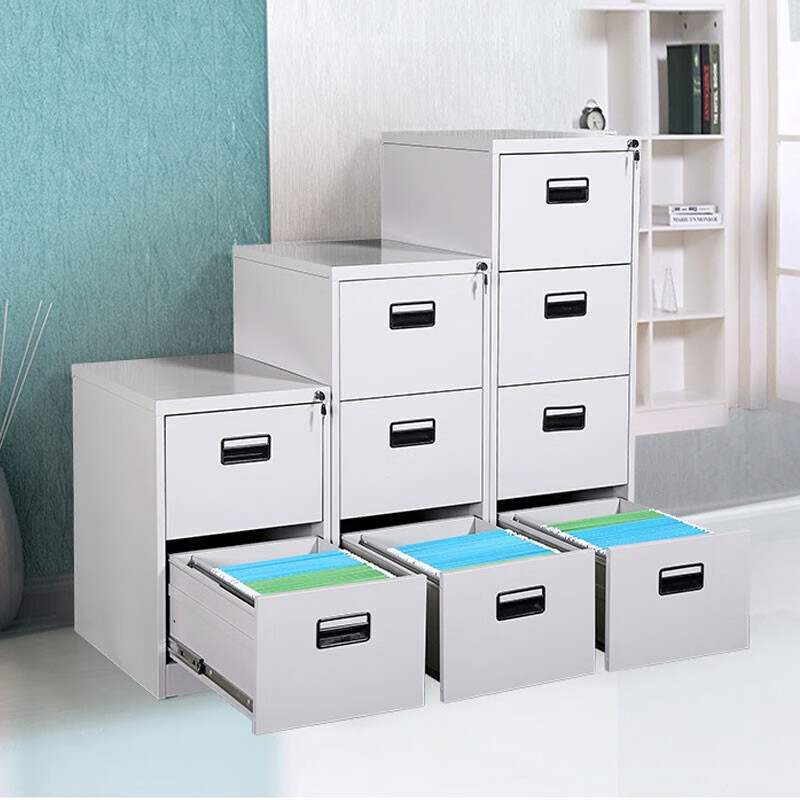 Bingyu BYlj-322 Drawer metal cabinet Kuai Lao hanging cabinet File card box Four buckets and one word handle Customized