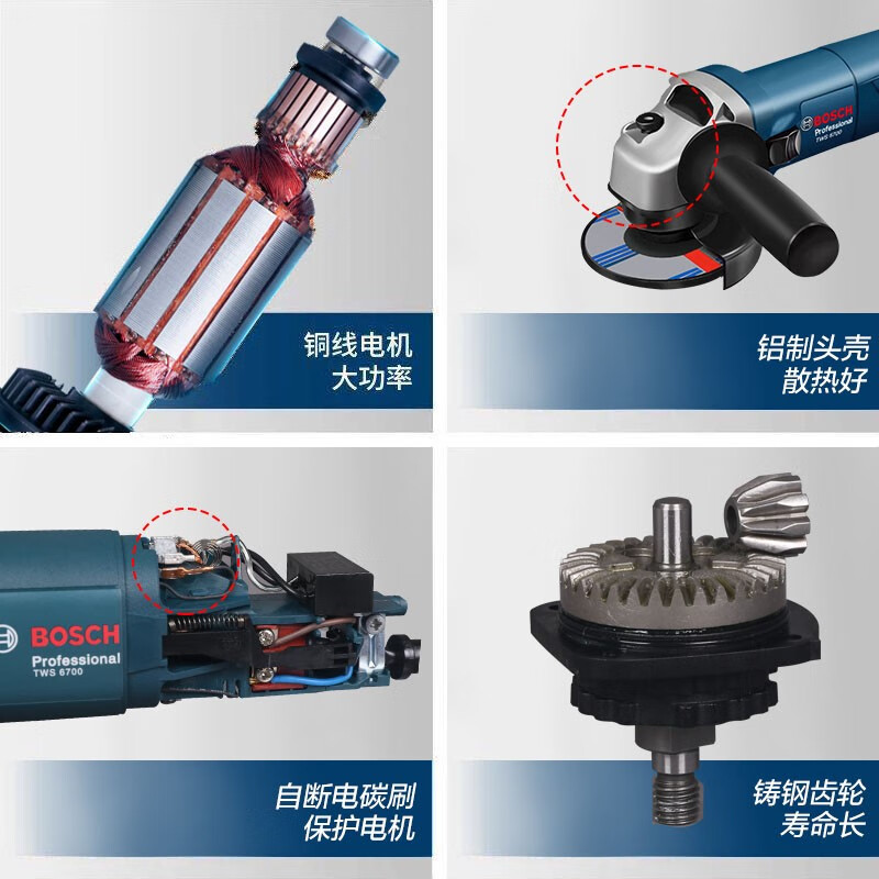 Bosch (BOSCH) angle grinder cutting machine grinder grinder hand grinding wheel GWS700 angle grinder power tool plastic box metal cutting and grinding set | high power 710 watts