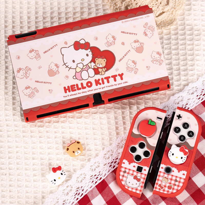 Jixiang Switch OLED protective case Hello Kitty Sanrio protective case pluggable base game console accessory protective case