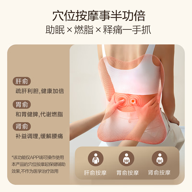 Aojiahua Waist Massager Shoulder, Cervical and Back Massager Pillow Office Full Body Hot Compress Cushion for Parents and Boyfriends Birthday Festival New Year Gift 2101S+ Brown Brown