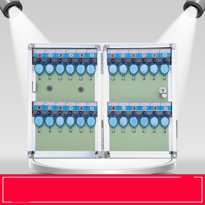 Key storage box aluminum alloy wall-mounted 24-bit key box property agency key hanging plate key chain ring 120-bit key box (including blue key tag)