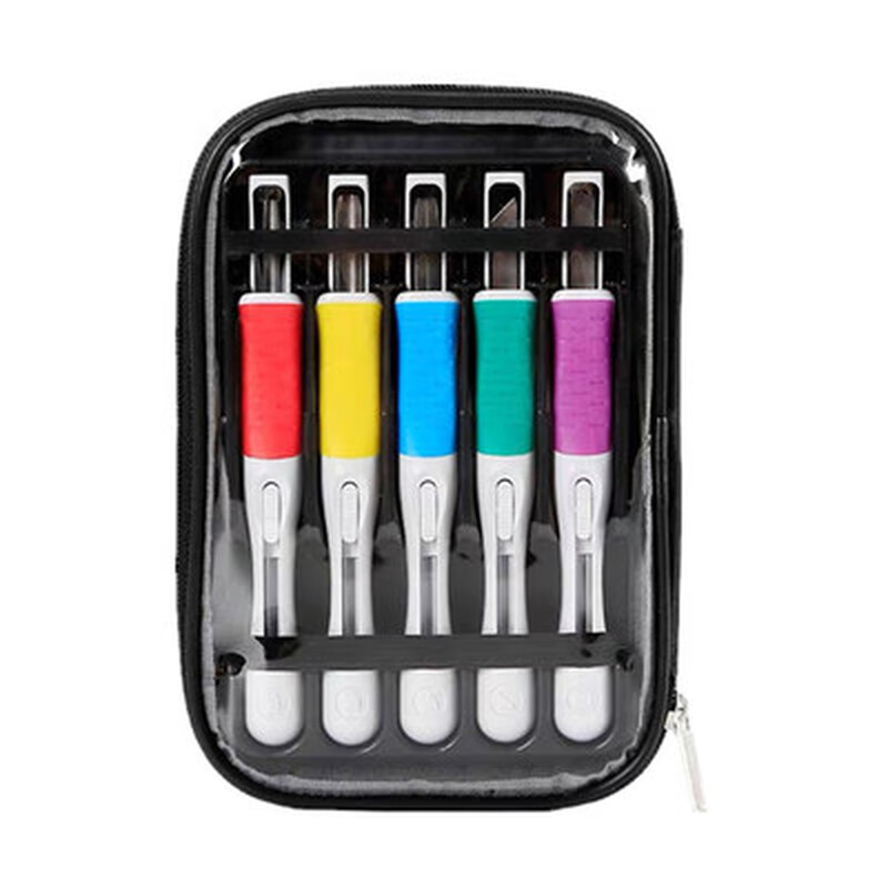 Huili is suitable for brand carving knives, student prints, wood carving rubber stamp carving knives, single set, woodworking manual wood carving knives, advanced safety 5-piece set (with safety protection telescopic