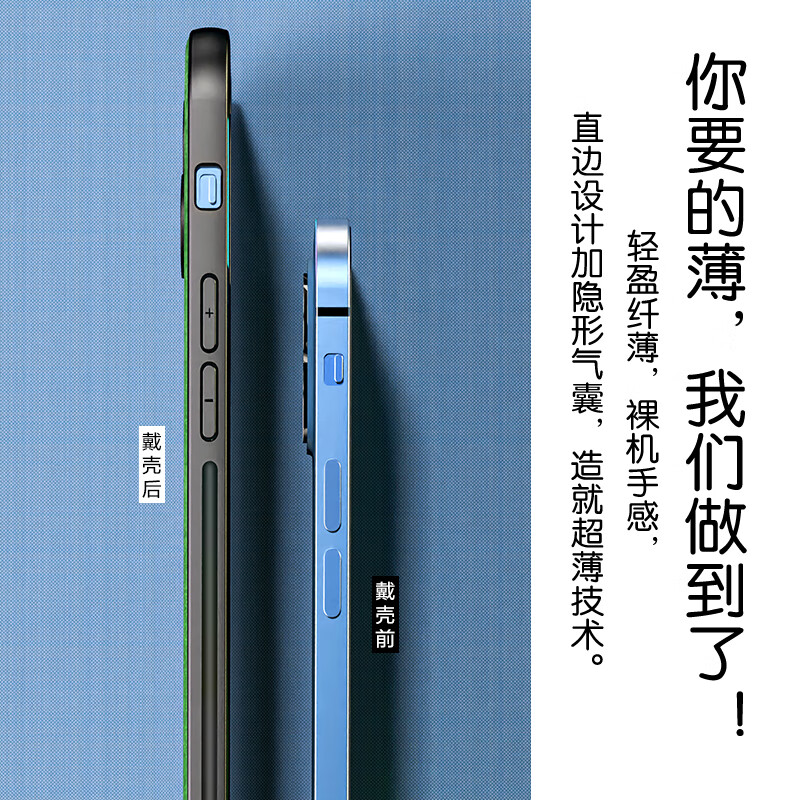 Heat Suitable for iPhone 13 mobile phone case, iPhone 13 protective cover, upgraded skin texture, lambskin frosted lens, all-inclusive, men's and women's silicone, personalized, simple and trendy - coral blue