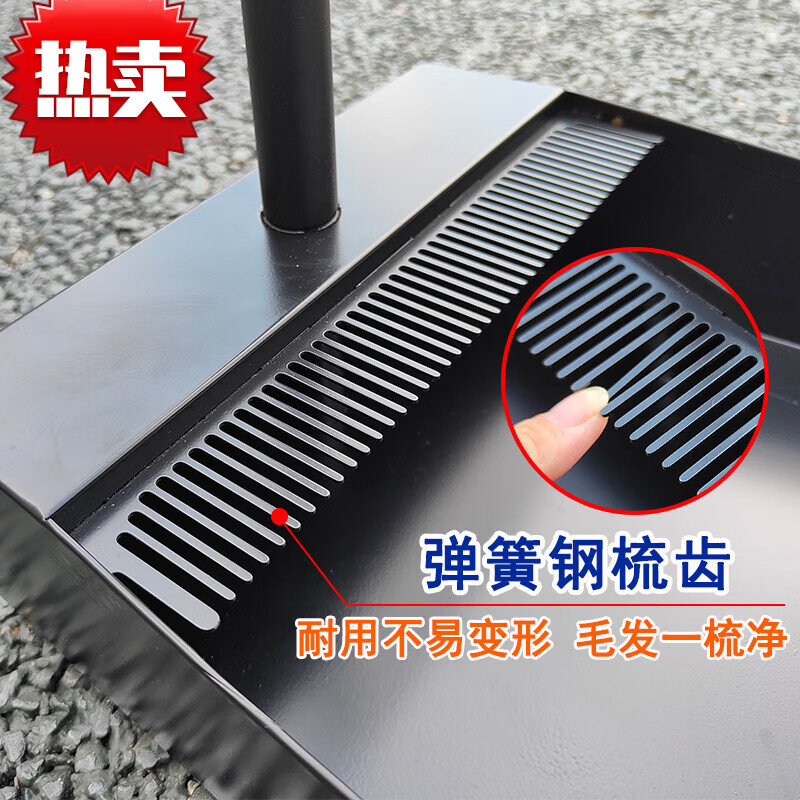 Huili custom-made stainless steel dustpan 304 thickened garbage shovel bucket broom set dustpan scraper non-stick hair thick 304 comb dustpan black set