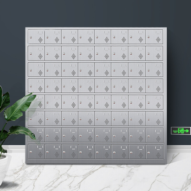 Zhoubang 201 stainless steel sideboard cupboard hospital school canteen restaurant multi-door plate cabinet staff shoe cabinet locker lunch box locker 64 door cupboard key door