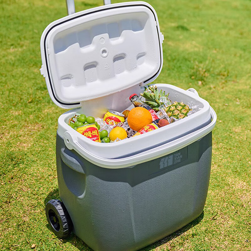 Huili Winner Insulated Box Refrigerated Commercial Stall Outdoor Camping Car Cooling and Fresh Ice Mobile Refrigerator Ice Bucket Trolley 26L (Yunfeng Blue) Long-lasting Cold Keeping Approximately 72 Hours 1