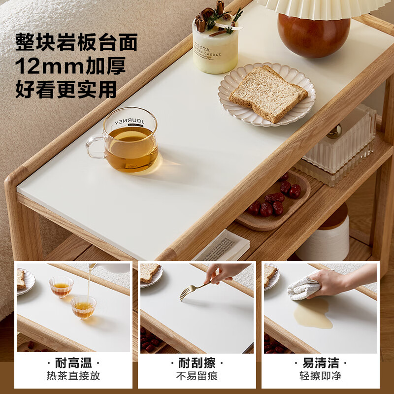 Quanyou Home Nordic solid wood sofa side for several living rooms and bedrooms movable small apartment storage storage cabinet