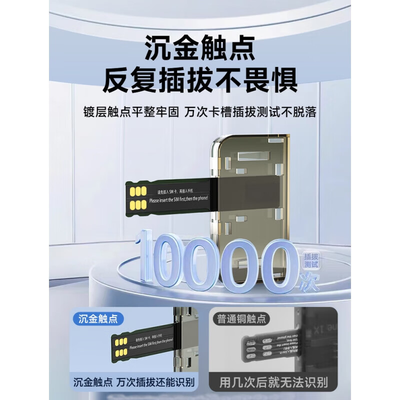 OLPAY mobile phone SIM card slot external external card reader expansion card tray suitable for Apple Android Huawei Xiaomi Honor quick card change without restarting the business hall to open multiple card slots Android H version double-sided card tray 1 second recognition丨durable without damaging the machine