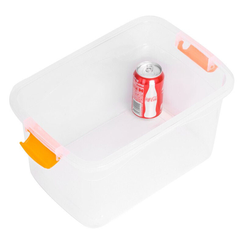 Jinshiluo K6031 Colorful Storage Box with Handle Turnover Box with Pulley Storage Box Miscellaneous Tool Organizing Box with Cover Transparent 27L