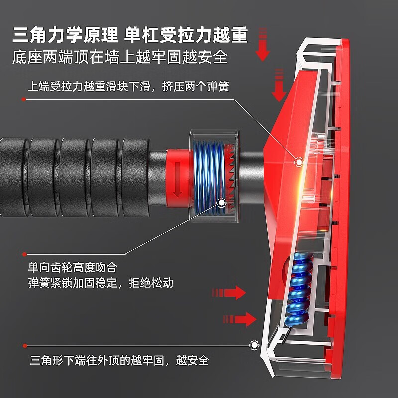 Helang horizontal bar home pull-up device without punching indoor door stretch for adults and children power-assisted swing fitness equipment installation distance 120-160cm / load-bearing 1280KG