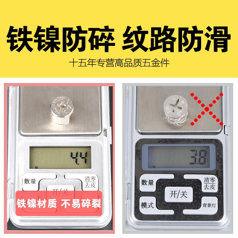 Shanghai Min 20 eccentric wheels furniture three-in-one connector bed wardrobe panel furniture assembly accessories thickened screws and nuts opening 15 steel runner 20 pieces