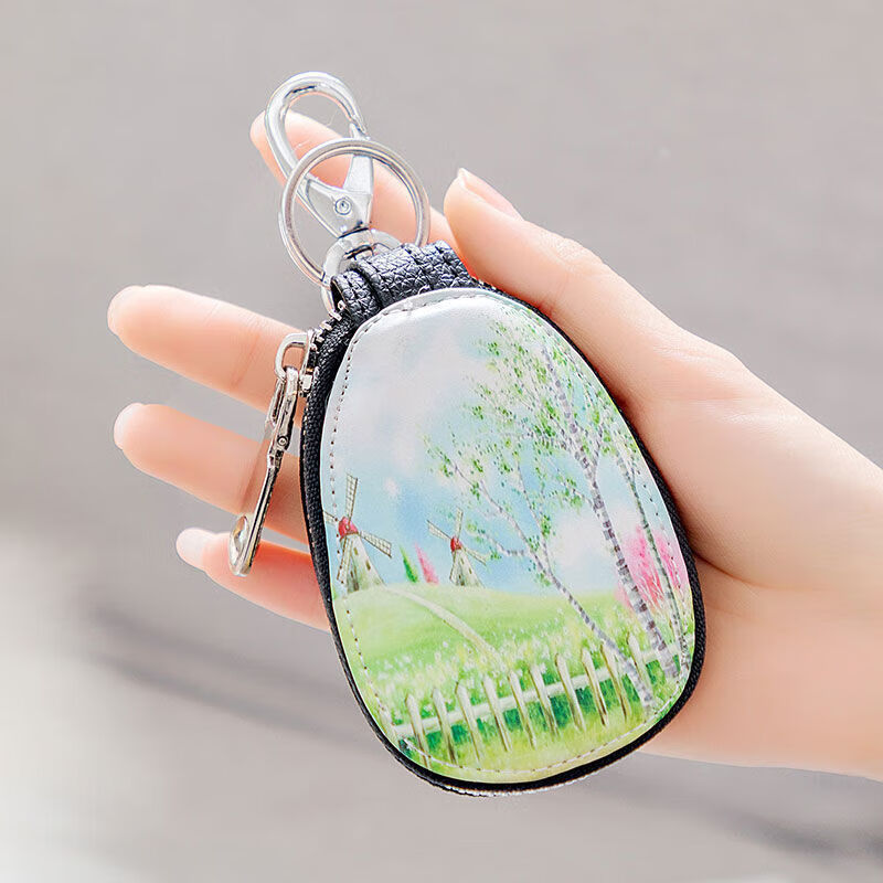 Jiemo Tanabata universal car key bag for women, compact storage, Korean simple and cute, large-capacity keychain key chain z1c hot love 8